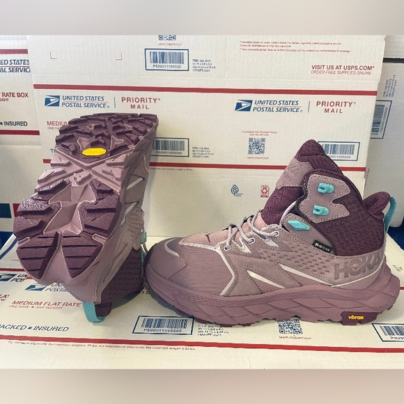 Hoka One One Shoes - Hoka One One Anacapa Gore-Tex Mid Vibram Hiking Boots Shoes Elderberry Grape